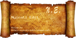 Nyirati Edit névjegykártya
